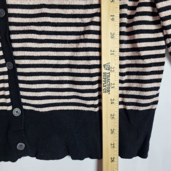 Lane Bryant Cardigan Sweater Women's Plus SZ 18/20 Black Gold Striped Metallic - Picture 6 of 8